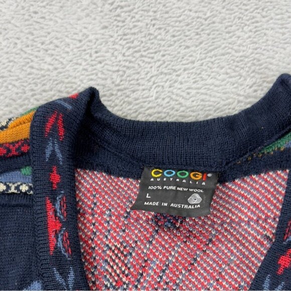 Vintage Coogi Mens Large Pure New Wool Australia 3D Kangaroo - Picture 2 of 9